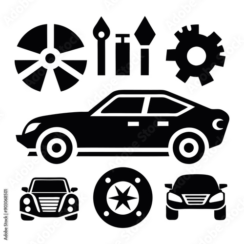 Set Cars icon vector, Car Logo Vector Art, Icons, and Graphics Pro Vector