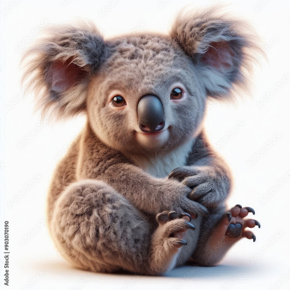 Fototapeta premium koala bear cub on white