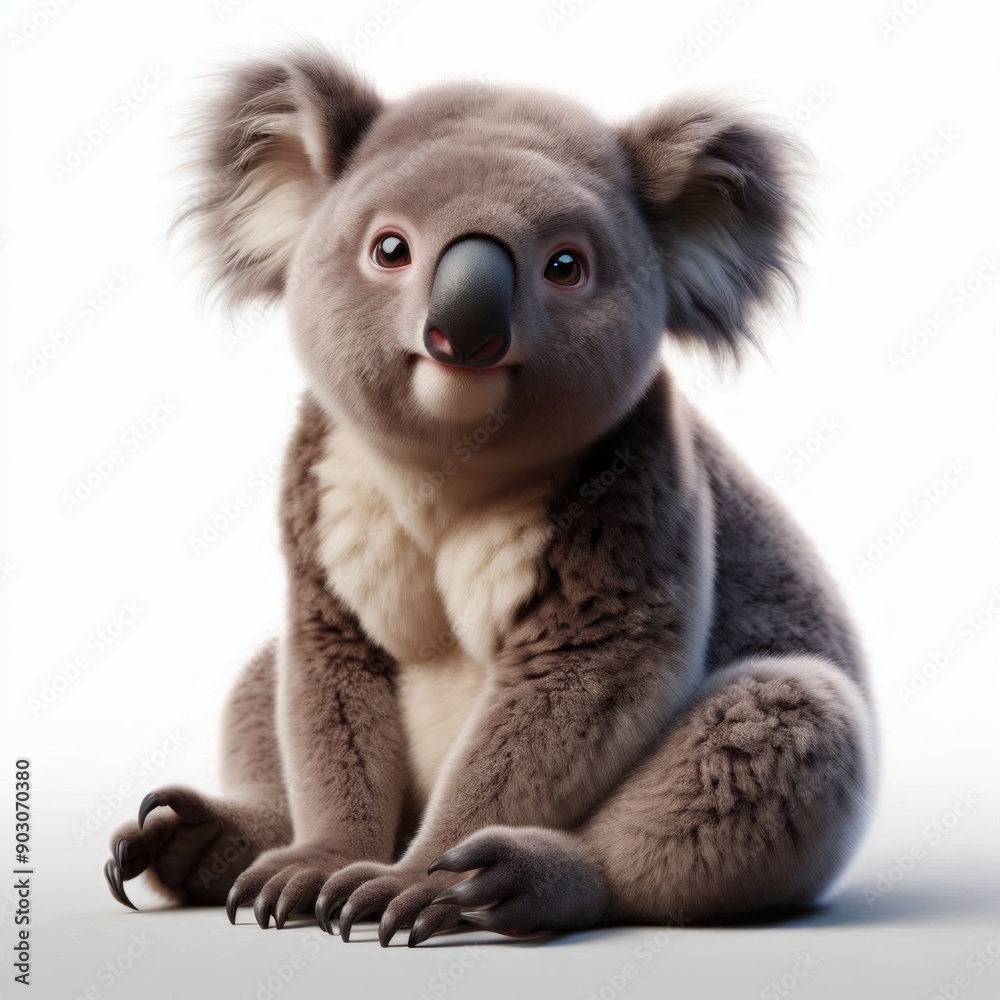 koala bear cub on white koala bear cub on white