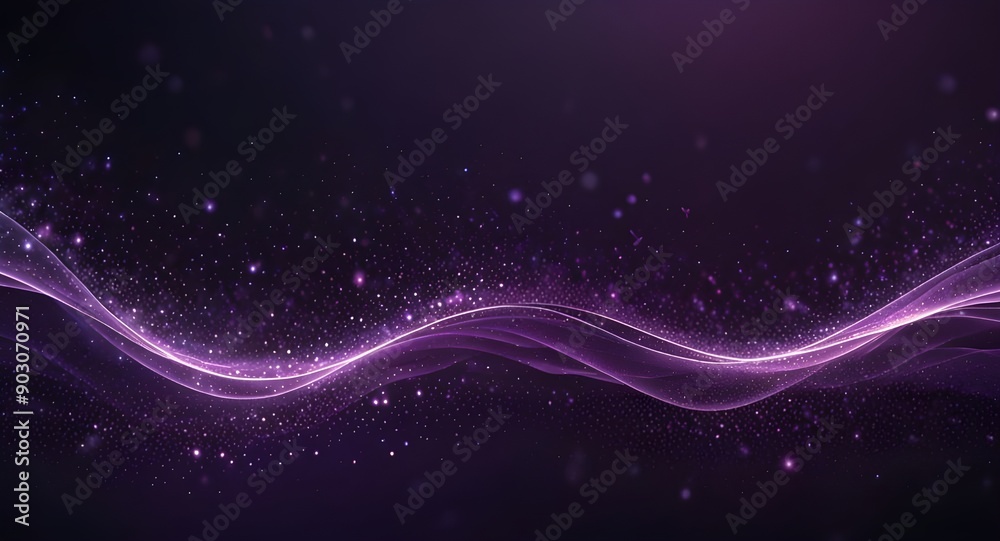 Digital purple particles wave and light abstract background with shining dots stars. Digital purple particles wave and light abstract background with shining dots stars.