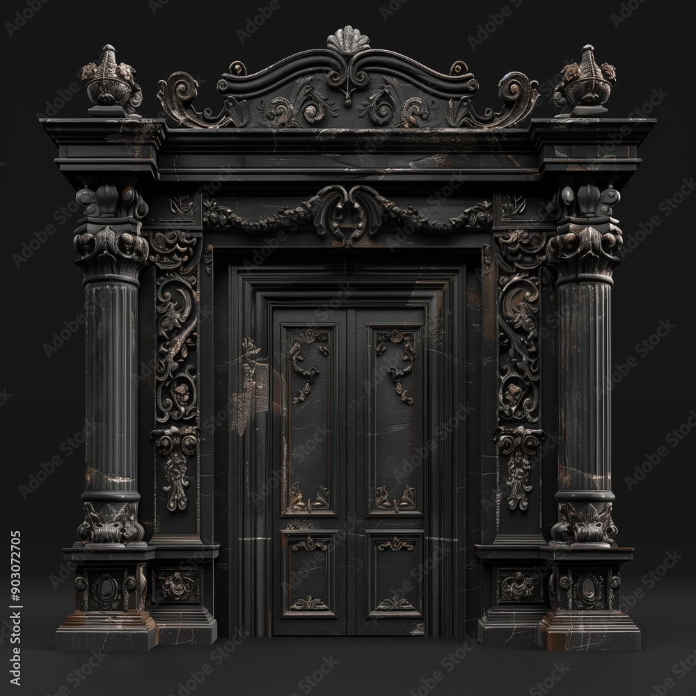 Obraz premium Intricate Baroque Doorway with Columns 