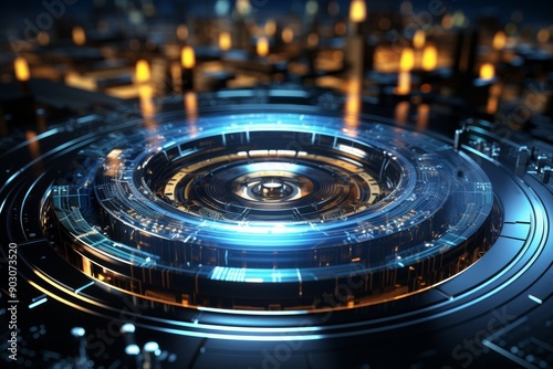 High-tech futuristic circular interface backgrounds.