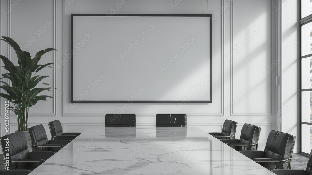 Office meeting room presentation style Modern sized Small Room screen Frame Mockup chair wood wall background Office meeting room presentation style Modern sized Small Room screen Frame Mockup chair wood wall background