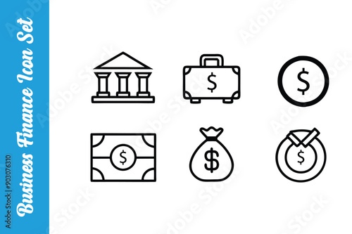 Business finance icons money Set 