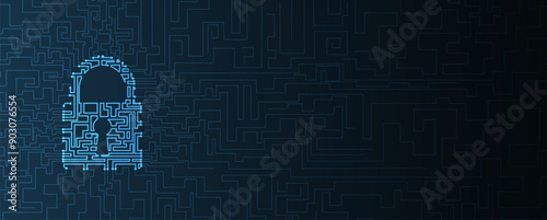 Cyber security. Internet technology concept. Privacy safety technology background.