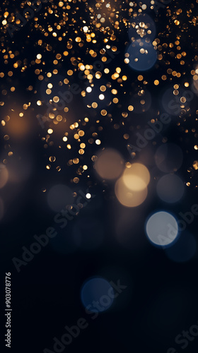 simple and soft bokeh background, dark colors, gold, purple, blue night city colors,  New Year