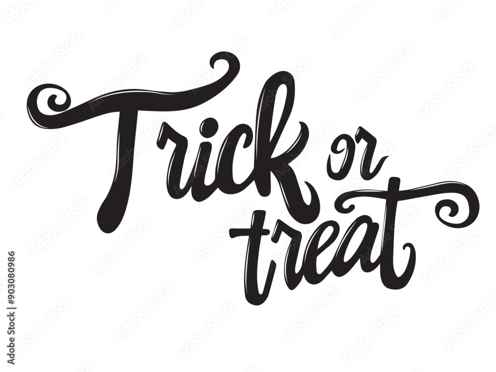 Lettering with a text Trick or Treat. Vector illustration isolated on white background Lettering with a text Trick or Treat. Vector illustration isolated on white background