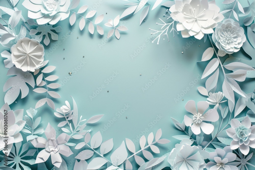 Elegant Paper Cut Floral Background for Spring and Summer Designs Elegant Paper Cut Floral Background for Spring and Summer Designs