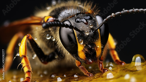 macro photo, polarizing bee