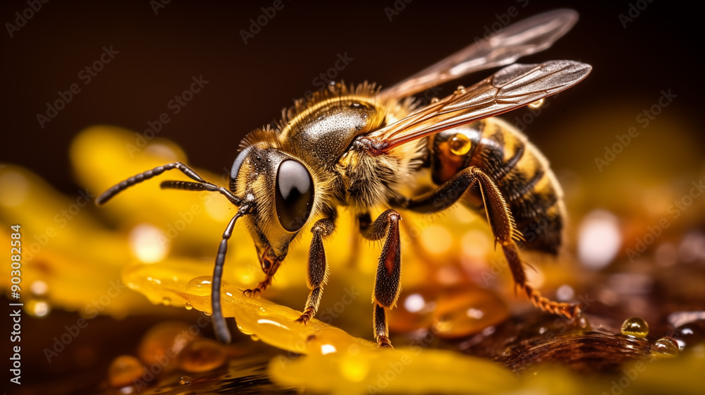 Fototapeta premium macro photo, polarizing bee