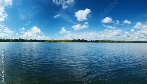 blue water panorama background with soft waves on florida lake