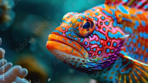 Close-Up of a Vibrant Reef Fish