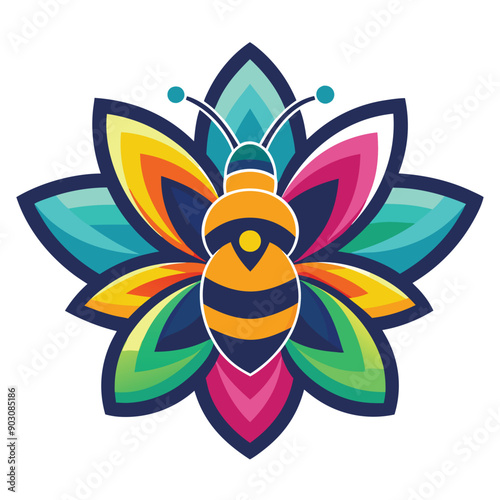 A vibrant and eye catching leaf bee logo design vector download