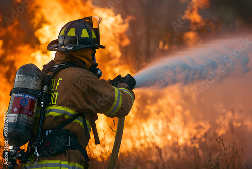 firefighter putting out a fire