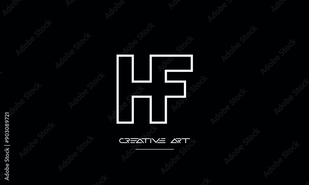 HF, FH, H, F abstract letters logo monogram HF, FH, H, F abstract letters logo monogram