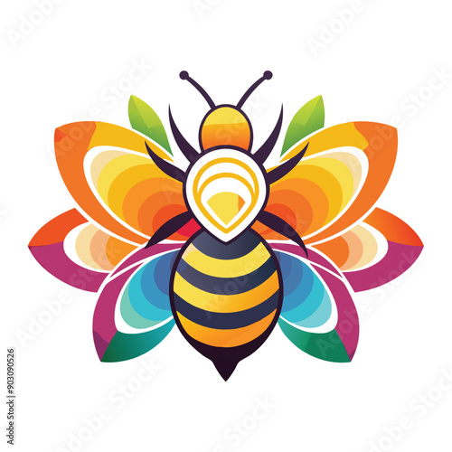 A vibrant and eye catching leaf bee logo design vector download
