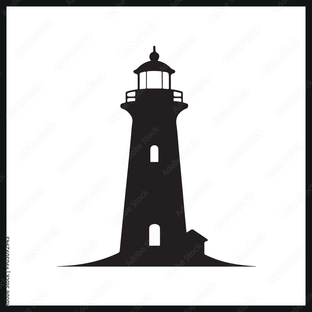 Vector Silhouette of a Simple Lighthouse clipart. Lighthouse logo, icon Vector Silhouette of a Simple Lighthouse clipart. Lighthouse logo, icon