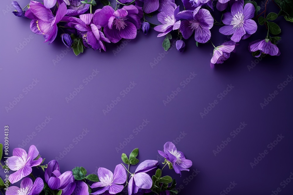 An elegant spread of deep purple flowers on a dark background, showcasing a rich and luxurious floral arrangement. An elegant spread of deep purple flowers on a dark background, showcasing a rich and luxurious floral arrangement.