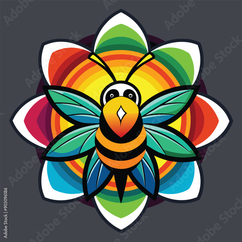 A vibrant and eye catching leaf bee logo design vector download
