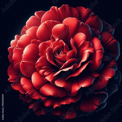 beautiful red flower close-up, gerbera, dahlia, chrysanthemum, wild rare flower