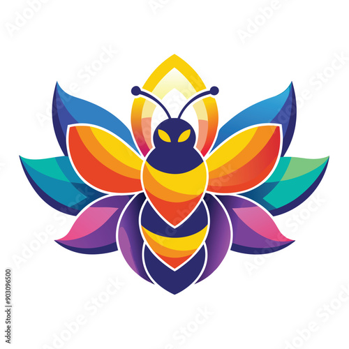 A vibrant and eye catching leaf bee logo design vector download