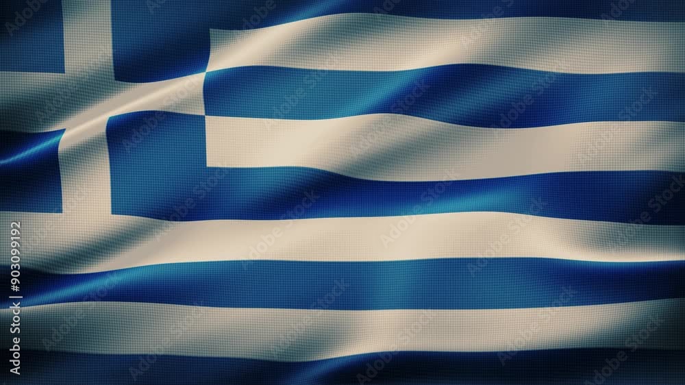 Greece flag flutters in the wind Greece flag flutters in the wind