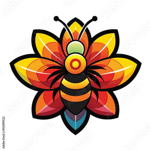 A vibrant and eye catching leaf bee logo design vector download