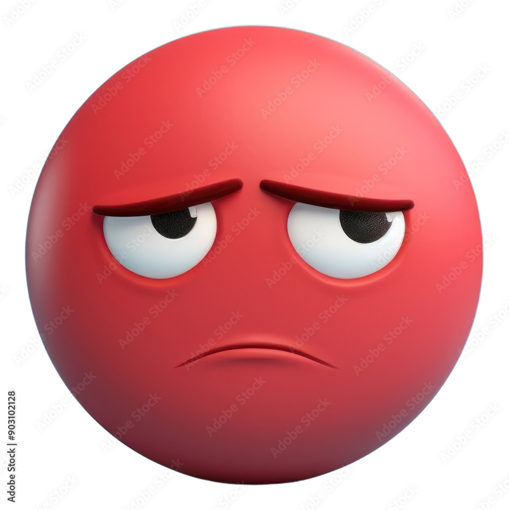 Fototapeta premium PNG Anthropomorphic frustration displeased emoticon.