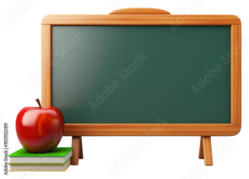 Fototapeta Naklejka Na Ścianę i Meble -  PNG School blackboard apple white background intelligence.