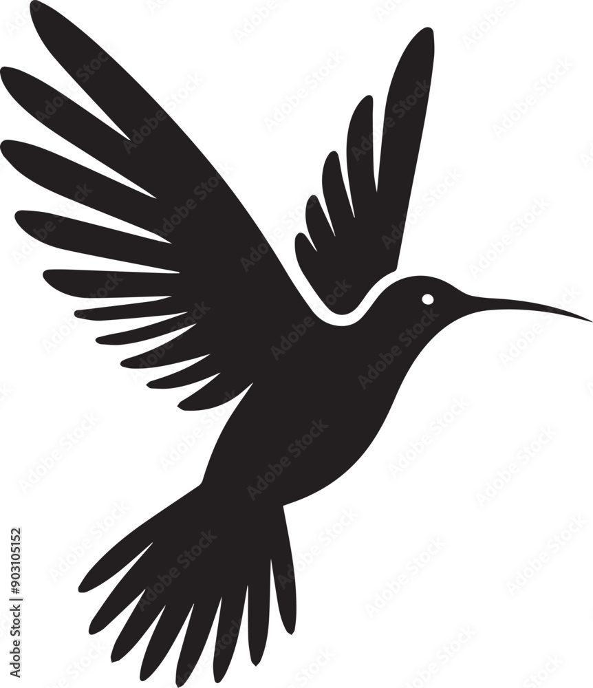 Fototapeta premium Hummingbird vector silhouette illustration logo art
