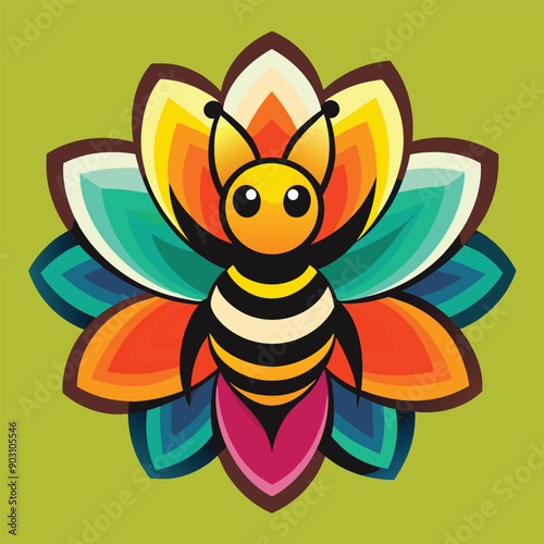 A vibrant and eye catching leaf bee logo design vector download