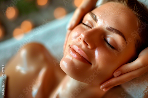 Relaxing Spa Treatment for Woman With Aromatherapy at Evening in Serene Setting