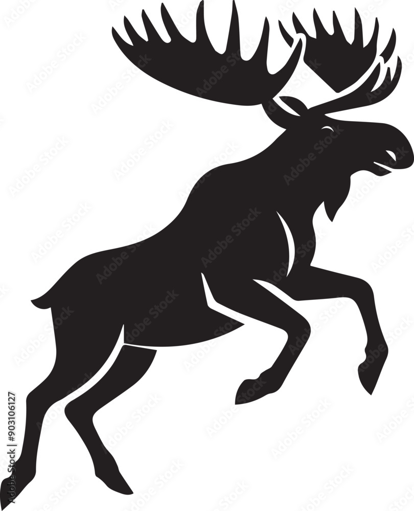 Obraz premium moose vector silhouette illustration logo art