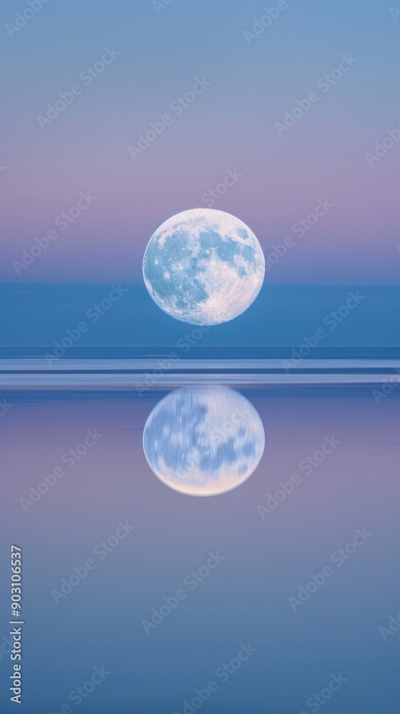 custom made wallpaper toronto digitalA full moon reflected in a still body of water creating a serene and mystical scene