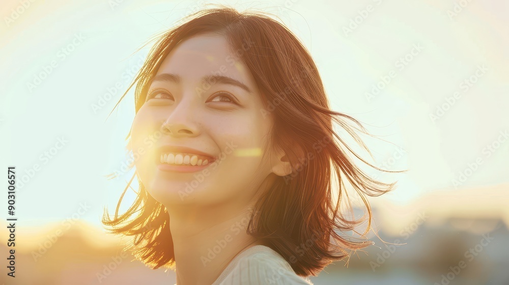 beautiful japanese woman with sun-kissed skin on white background ideal for beauty salon advertising beautiful japanese woman with sun-kissed skin on white background ideal for beauty salon advertising