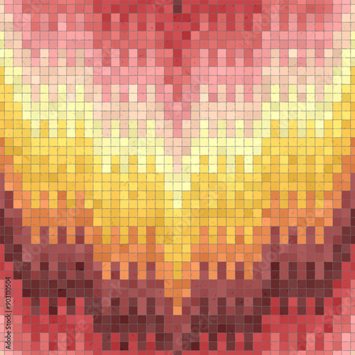 Mosaic tiles decorative background, seamless repeating vector pattern template for  wallpaper, background, wood print, metal print, plastic print, glass print, decor