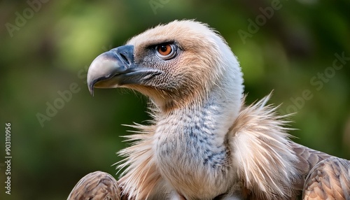 This image captures a close, detailed view of a european griffon vulture with a keen gaze photo