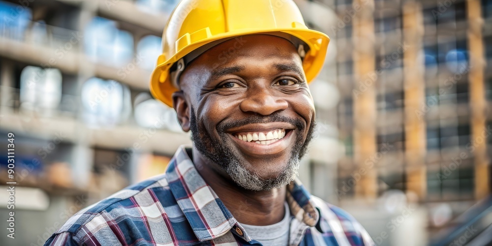 A portrait of a male construction worker outdoors A portrait of a male construction worker outdoors