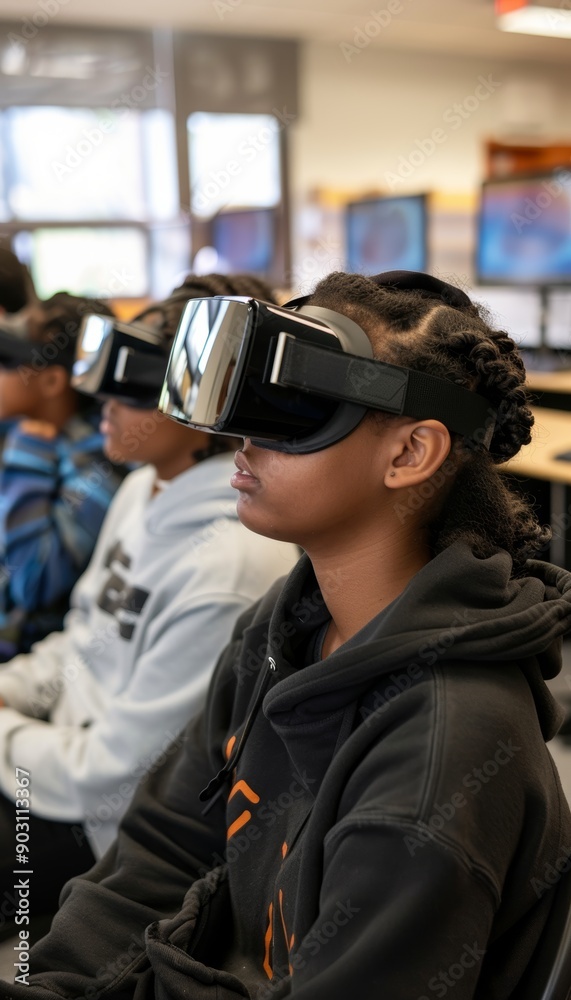 High School Students in VR Goggles Enhancing Learning Through Virtual Mentorship Programs High School Students in VR Goggles Enhancing Learning Through Virtual Mentorship Programs