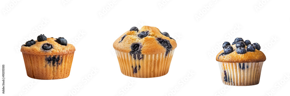 Set of delicious blueberry muffin with a golden crust isolated on transparent background (3) Set of delicious blueberry muffin with a golden crust isolated on transparent background (3)