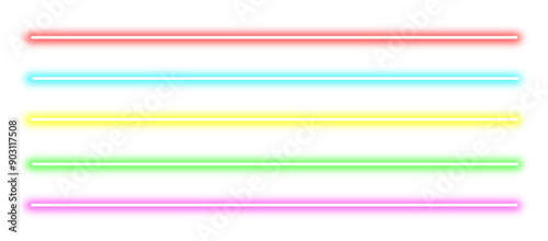 Set of glow neon lines futuristic sign isolated on transparent background. glowing neon lights, green, blue, red, yellow. line light png. Colorful glowing lines collection. Color laser beam