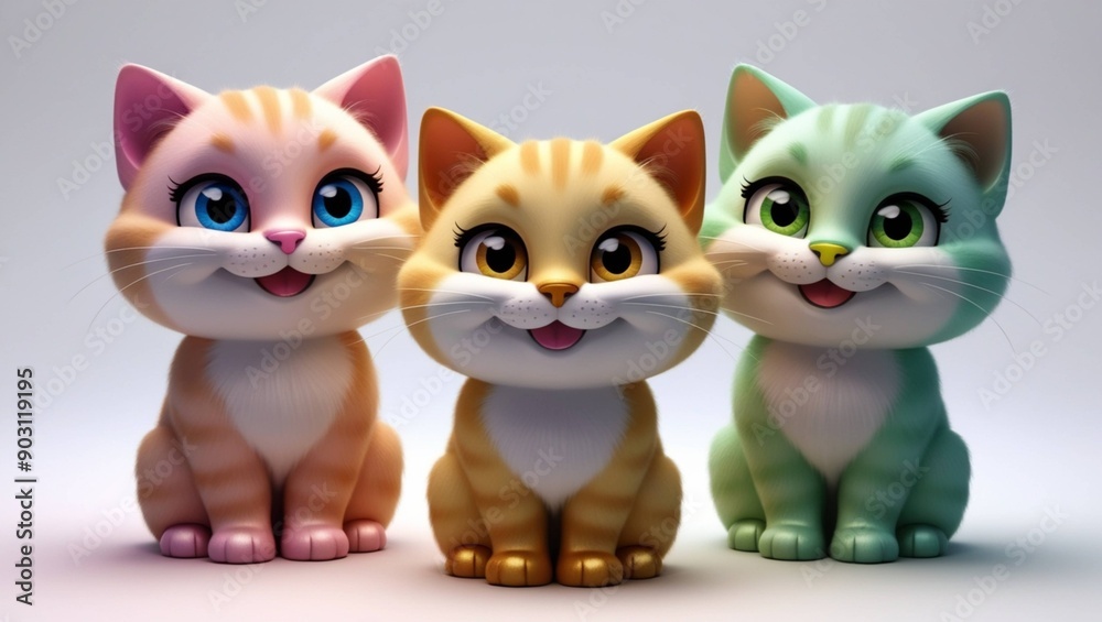 Cute 3D Cartoon Cats PNG - Happy Cat Collection Cute 3D Cartoon Cats PNG - Happy Cat Collection