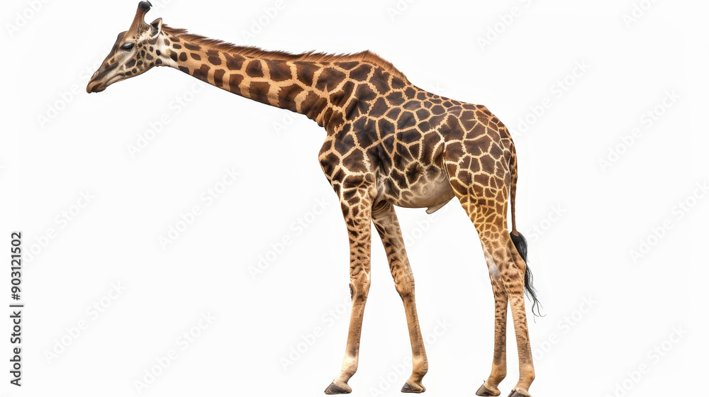 Fototapeta premium giraffe on white background isolated