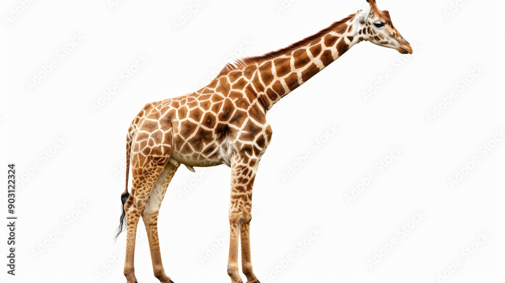 Naklejka premium giraffe on white background isolated
