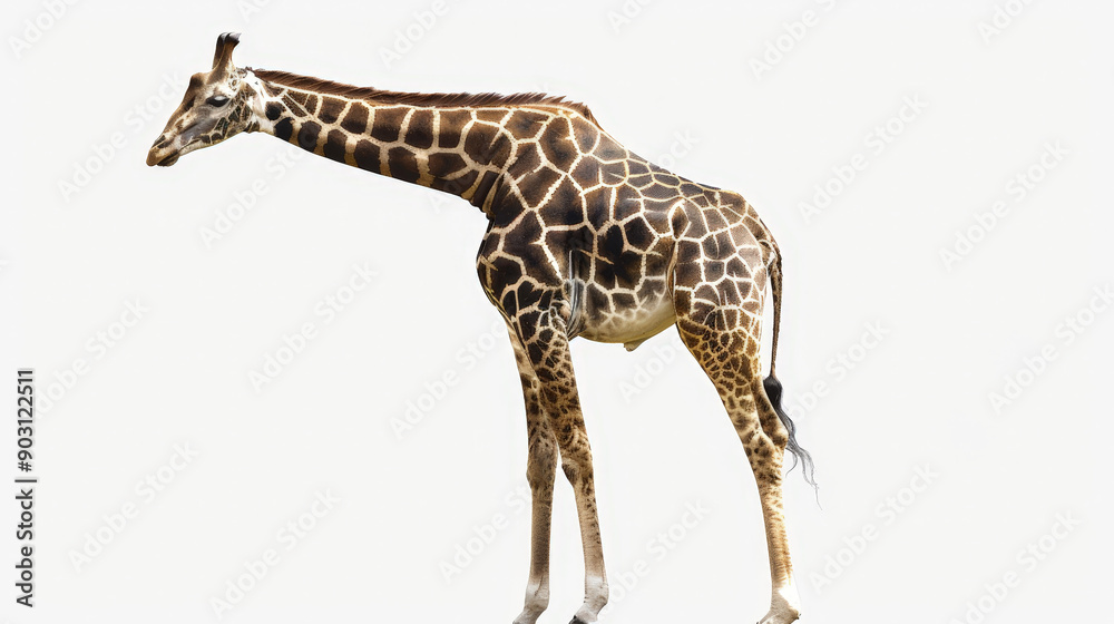 Naklejka premium giraffe on white background isolated