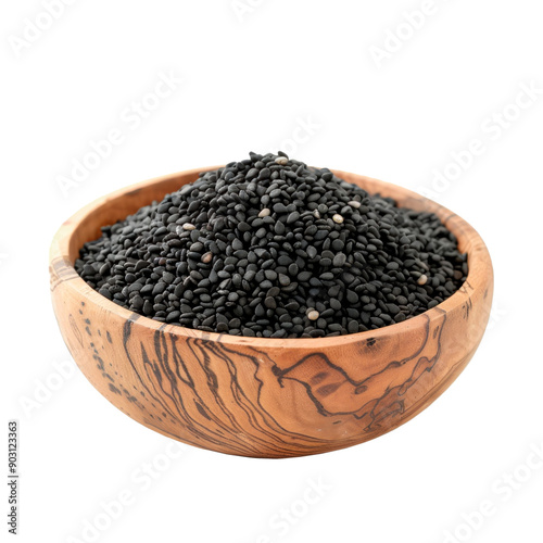Black Sesame. Isolated on transparent background.