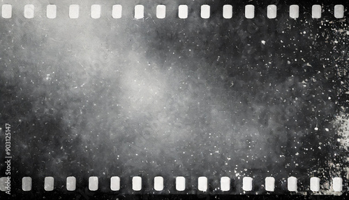 Vintage 35mm Film Strip with Dust and Scratches. Blank Cinematic Frame for Retro Photography and Film Editing Projects