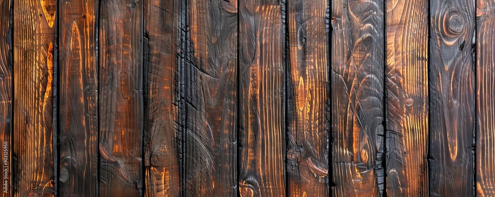 Burnt wood planks with charred edges, hardwood timber, distressed texture Burnt wood planks with charred edges, hardwood timber, distressed texture