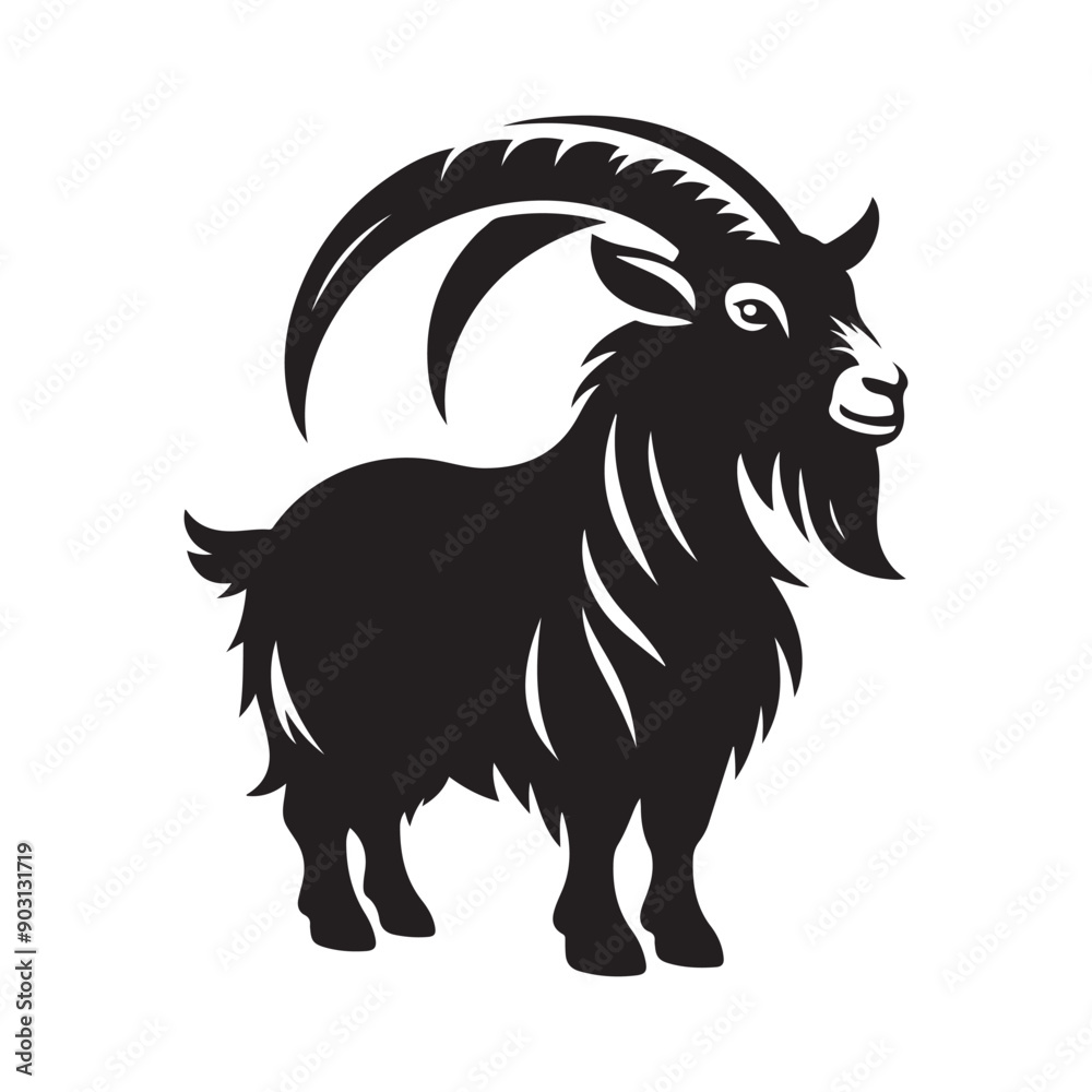 Goat silhouette vector illustration Goat silhouette vector illustration