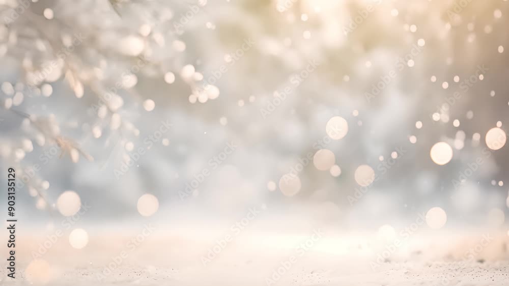 Winter abstract minimal white background with copy space.